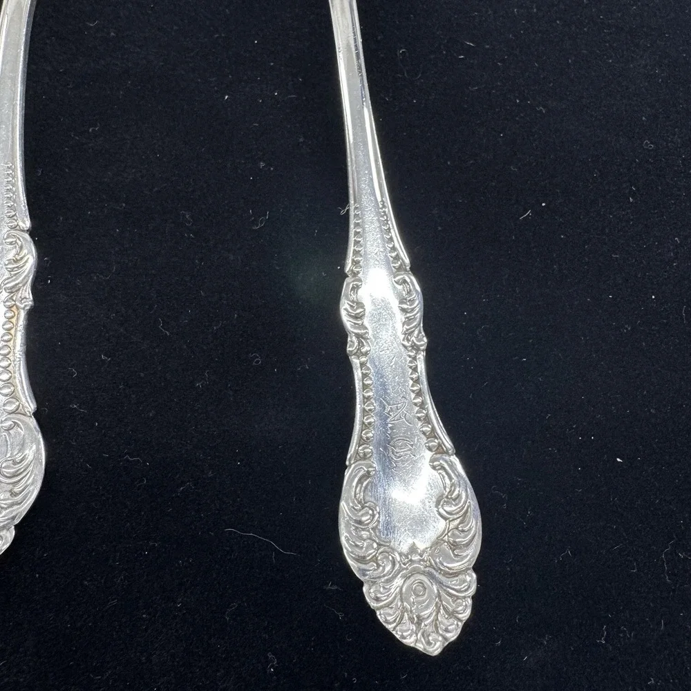 CARLTON Wm A Rogers  Spoon & Meat Fork Serving Pieces Silver Plate